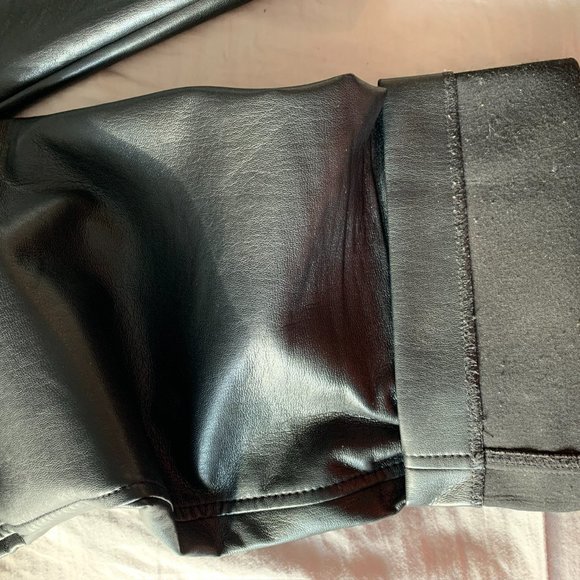 Babaton || Faux Leather Pants (Size 14) Waist 17.5" - Picture 4 of 6